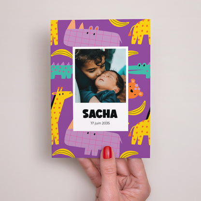 Faire-part Naissance Portrait Safari Pop photo N° 2