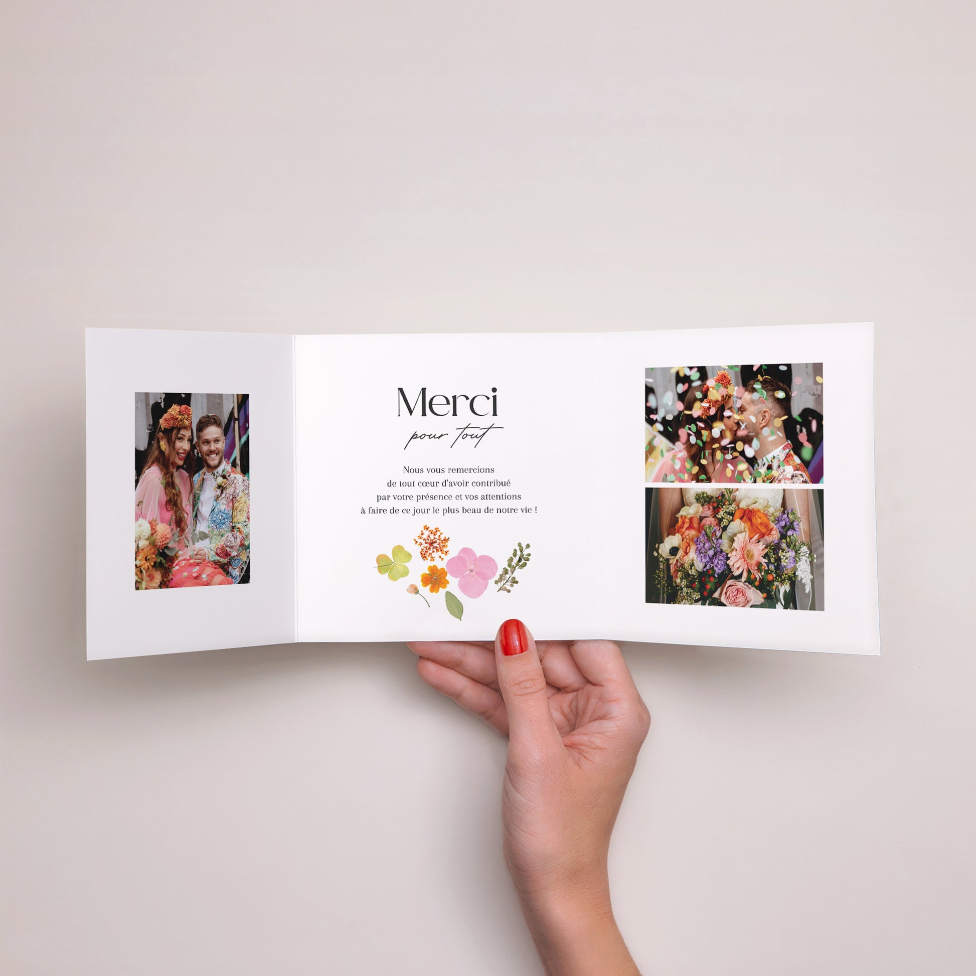 Remerciements Mariage Triptyque asymétrique Herbier d’Amour photo N° 2