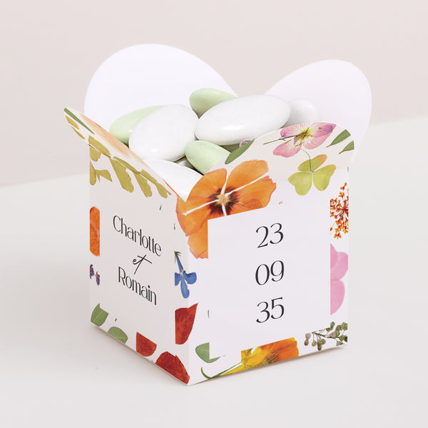 Boîte à dragées Mariage Ouverture papillon Herbier d’Amour photo