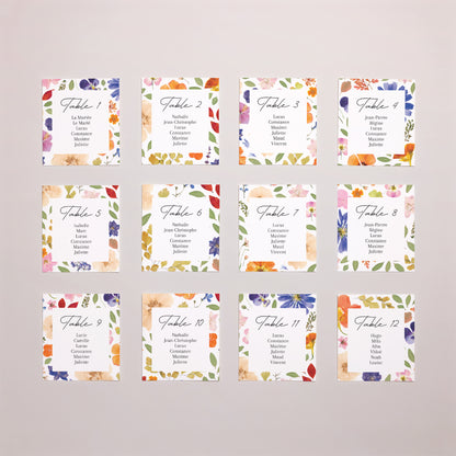 Plan de table Mariage Lot de 12 Herbier d’Amour photo N° 1