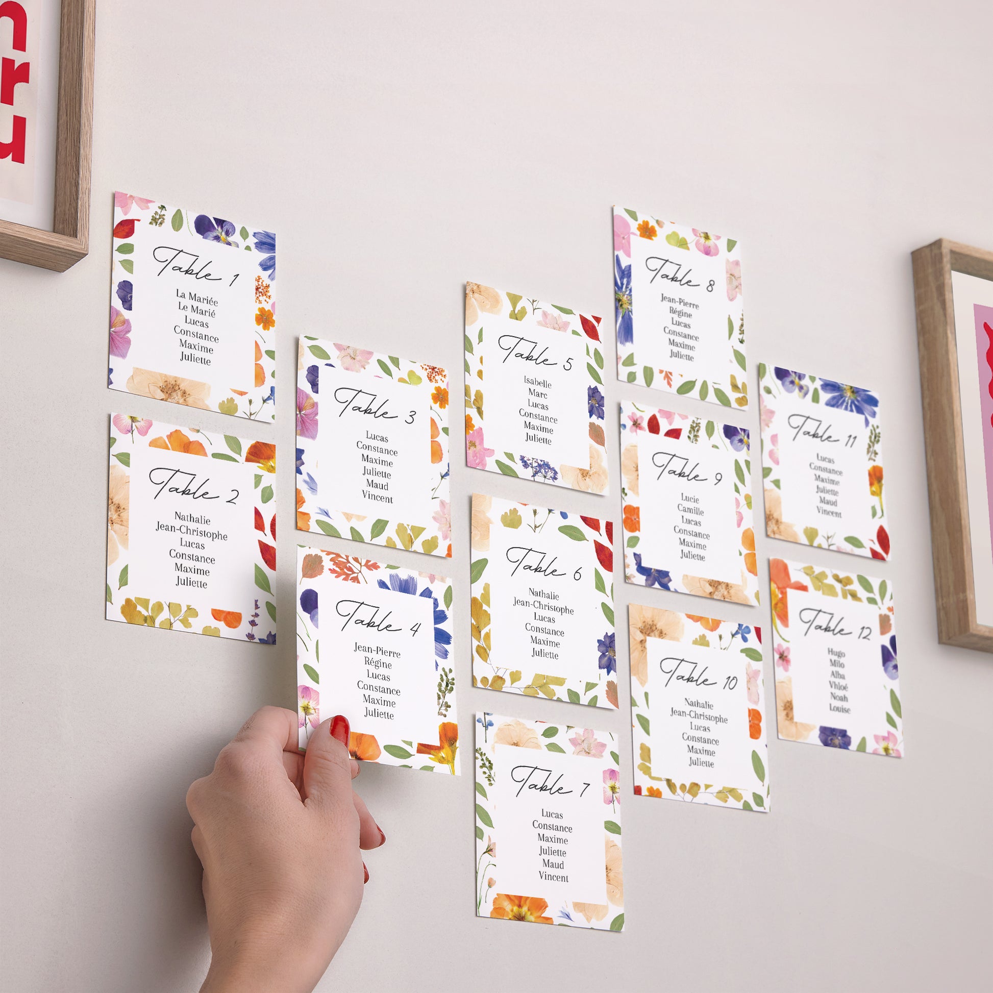 Plan de table Mariage Lot de 12 Herbier d’Amour photo N° 2