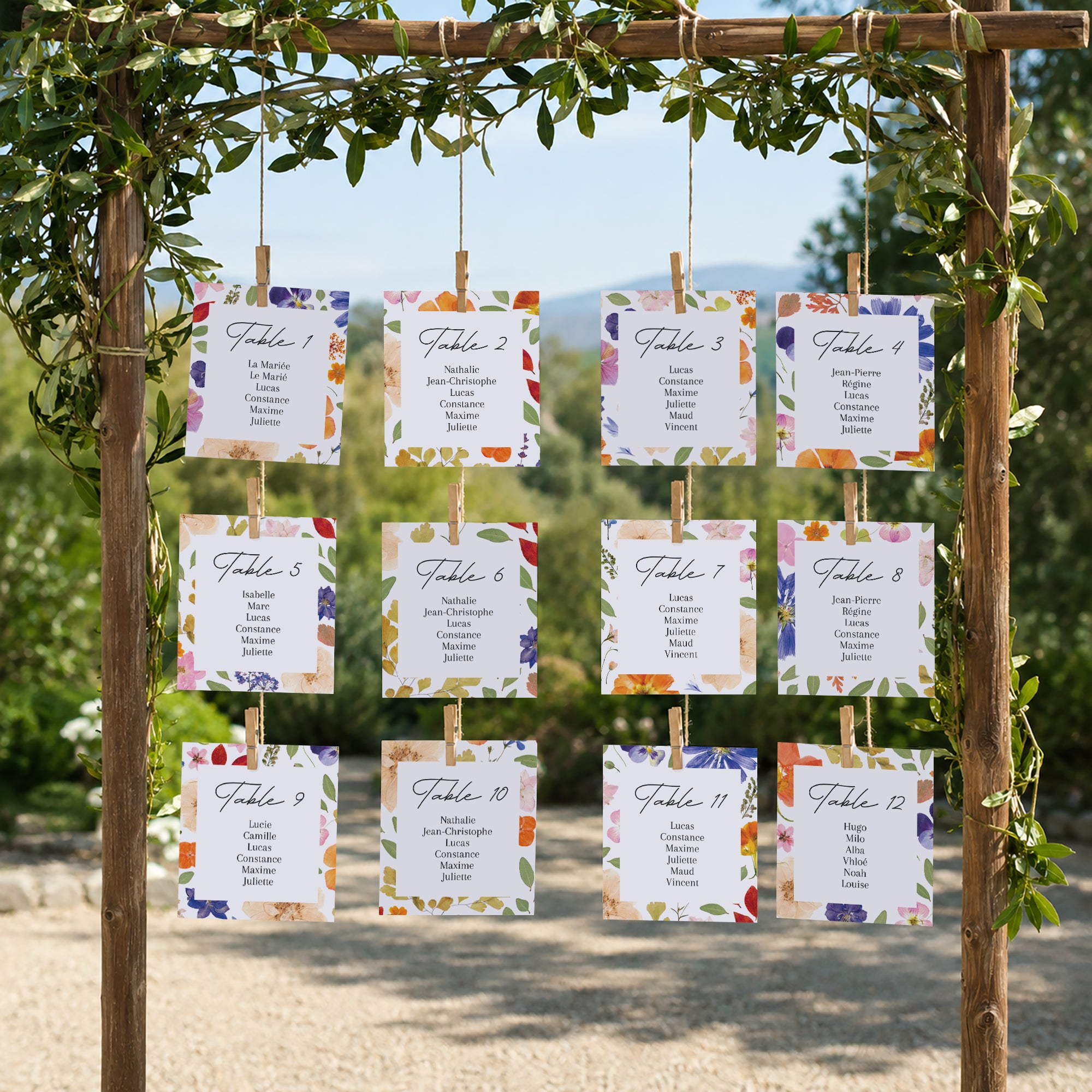 Plan de table Mariage Lot de 12 Herbier d’Amour photo N° 2
