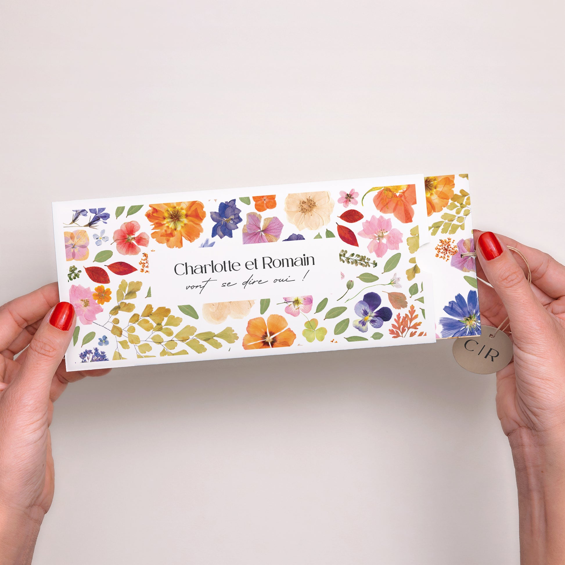 Faire-part Mariage Pochette 2 cartes, étiquette Herbier d’Amour photo N° 2