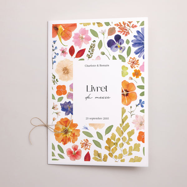Livret de messe Mariage Double volet Herbier d’Amour photo