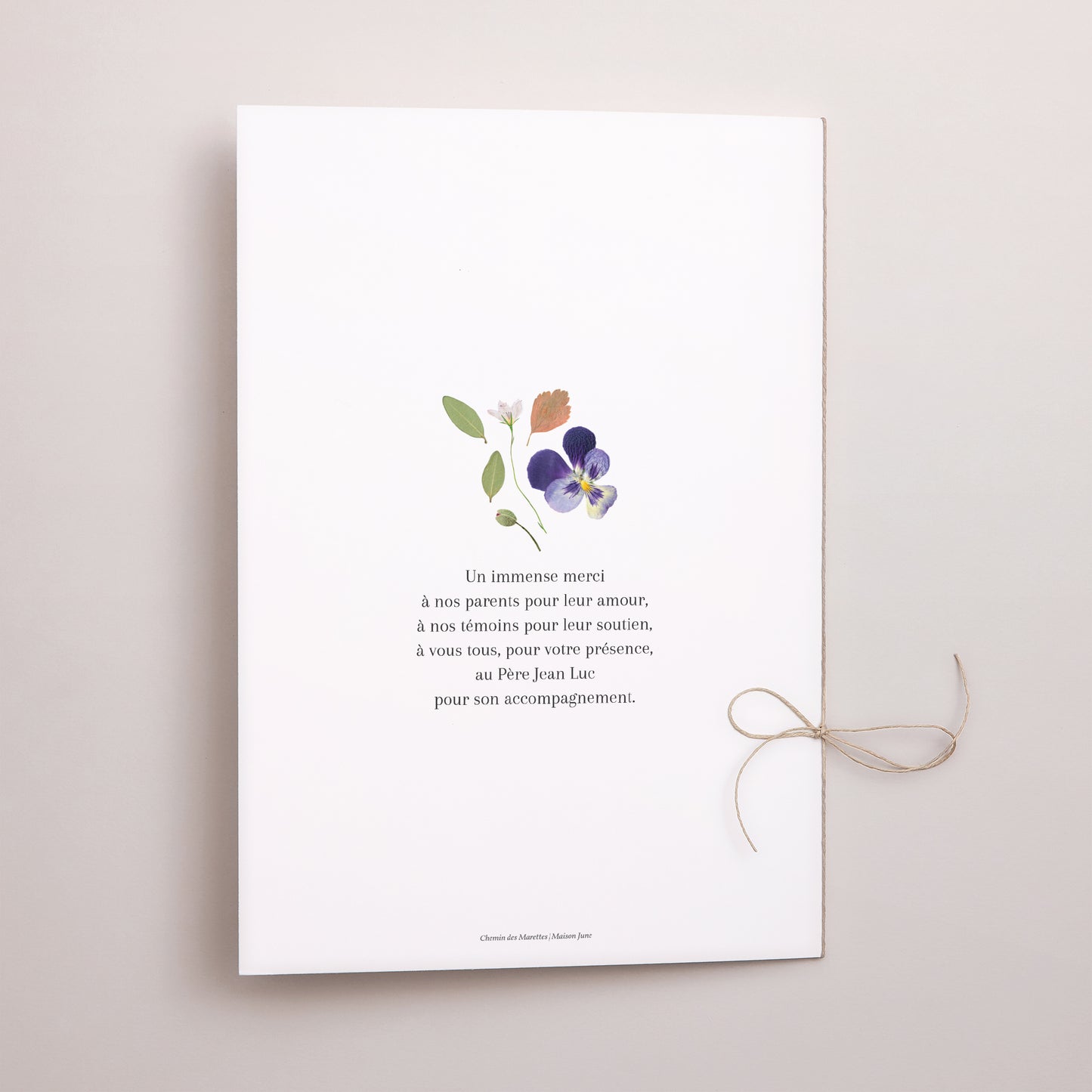 Livret de messe Mariage Double volet Herbier d’Amour photo N° 3