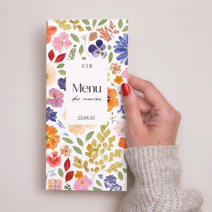 Menu Mariage Panoramique portrait Herbier d’Amour photo N° 2