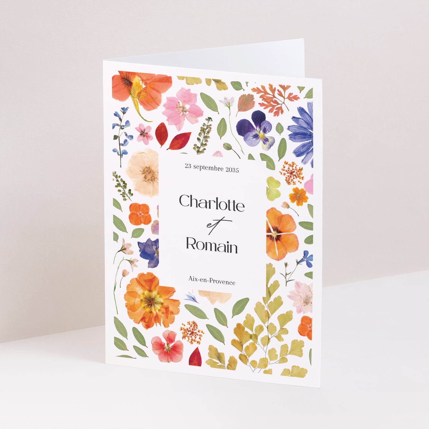 Faire-part Mariage Portrait double volet Herbier d’Amour photo N° 1