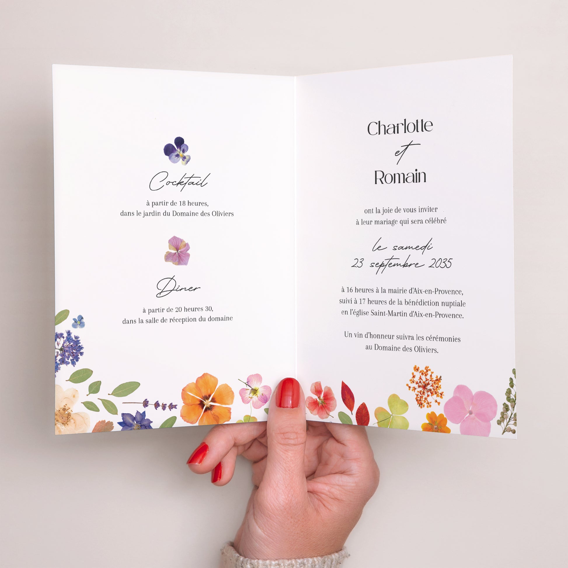 Faire-part Mariage Portrait double volet Herbier d’Amour photo N° 2