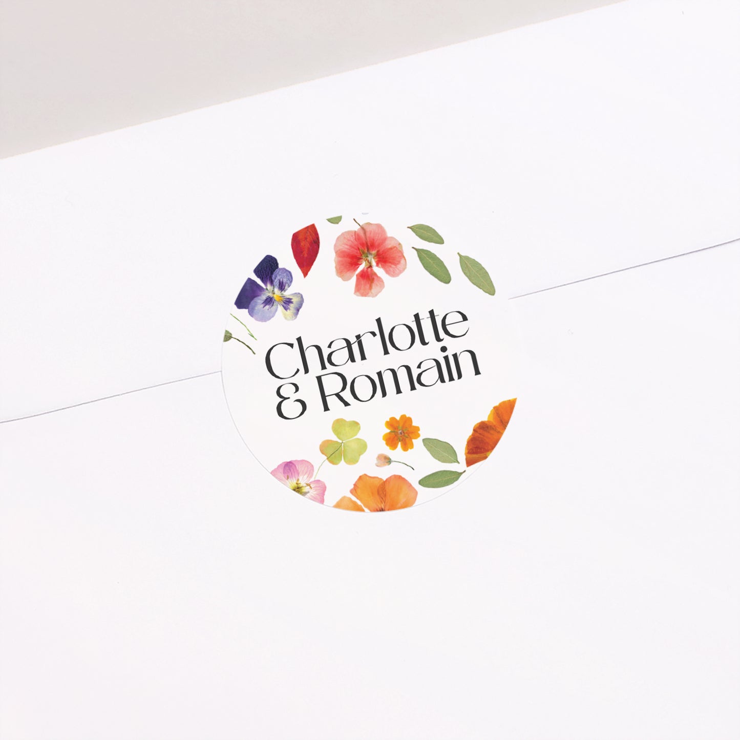 Sticker Mariage Rond Herbier d’Amour photo N° 1