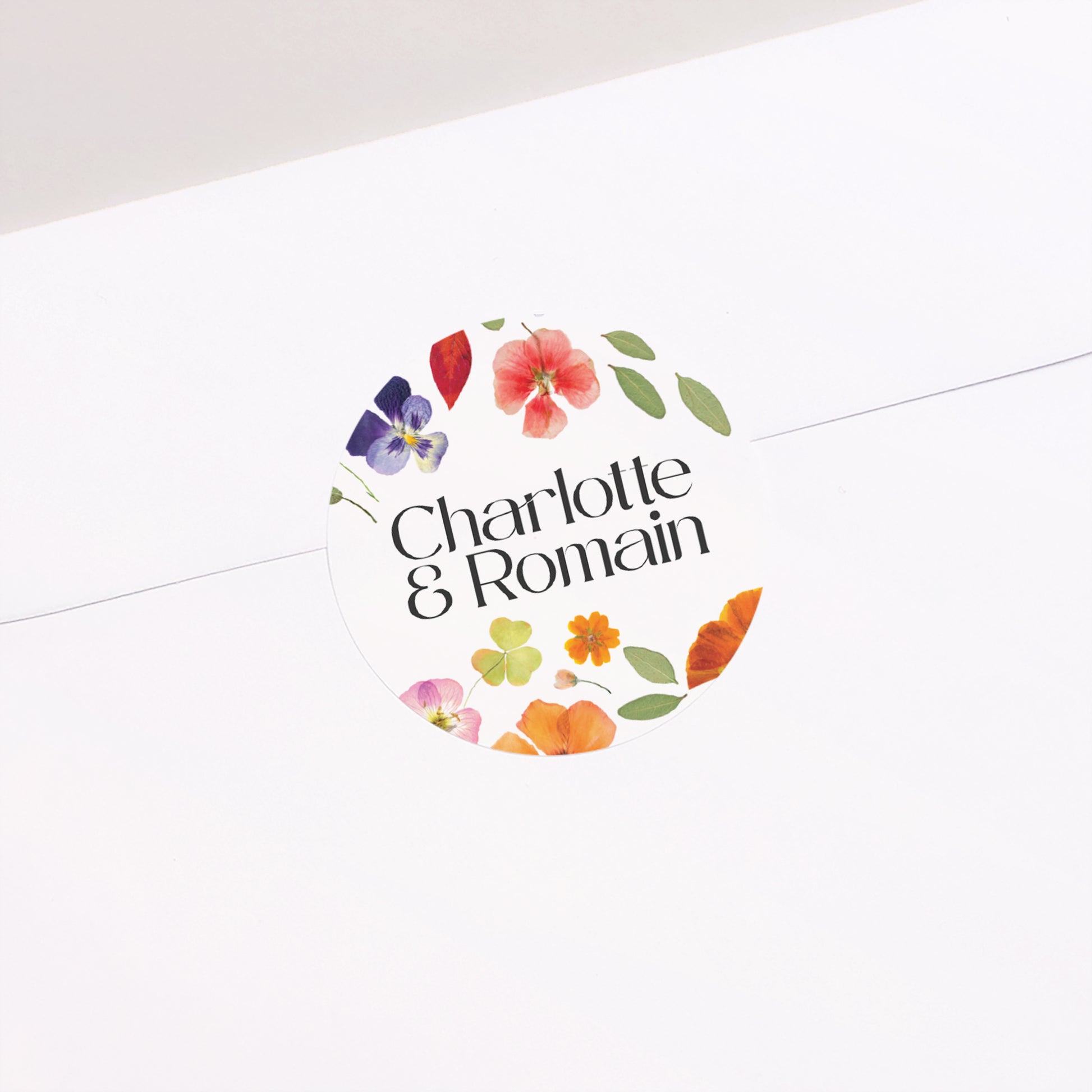 Sticker Mariage Rond Herbier d’Amour photo N° 1