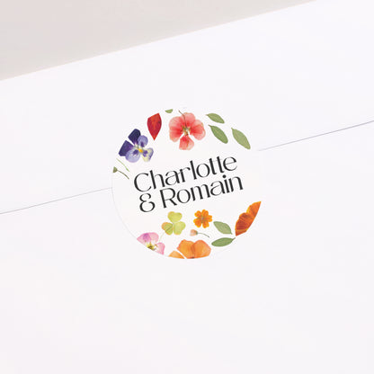Sticker Mariage Rond Herbier d’Amour photo N° 1