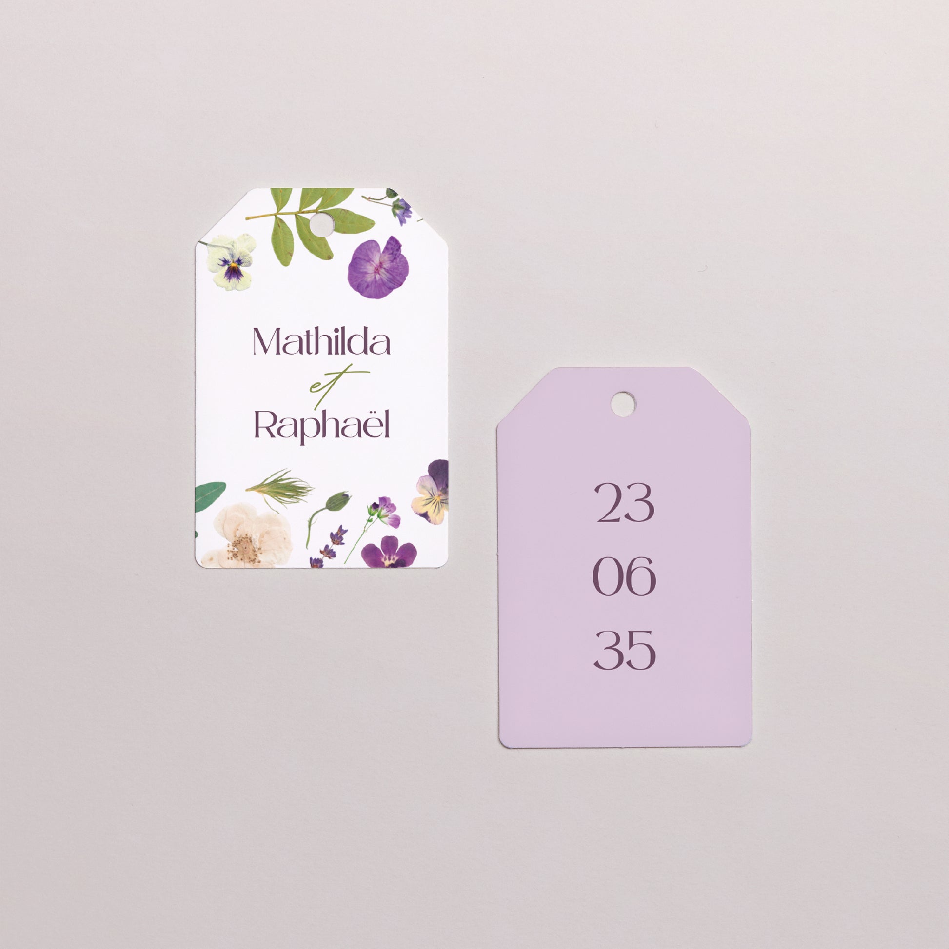 Boîte à dragées Mariage boule avec étiquette fanion Ronde Florale photo N° 4