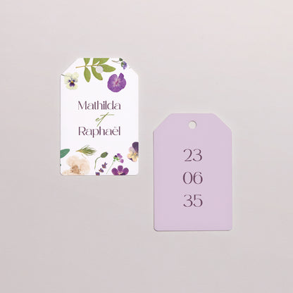 Boîte à dragées Mariage boule avec étiquette fanion Ronde Florale photo N° 4