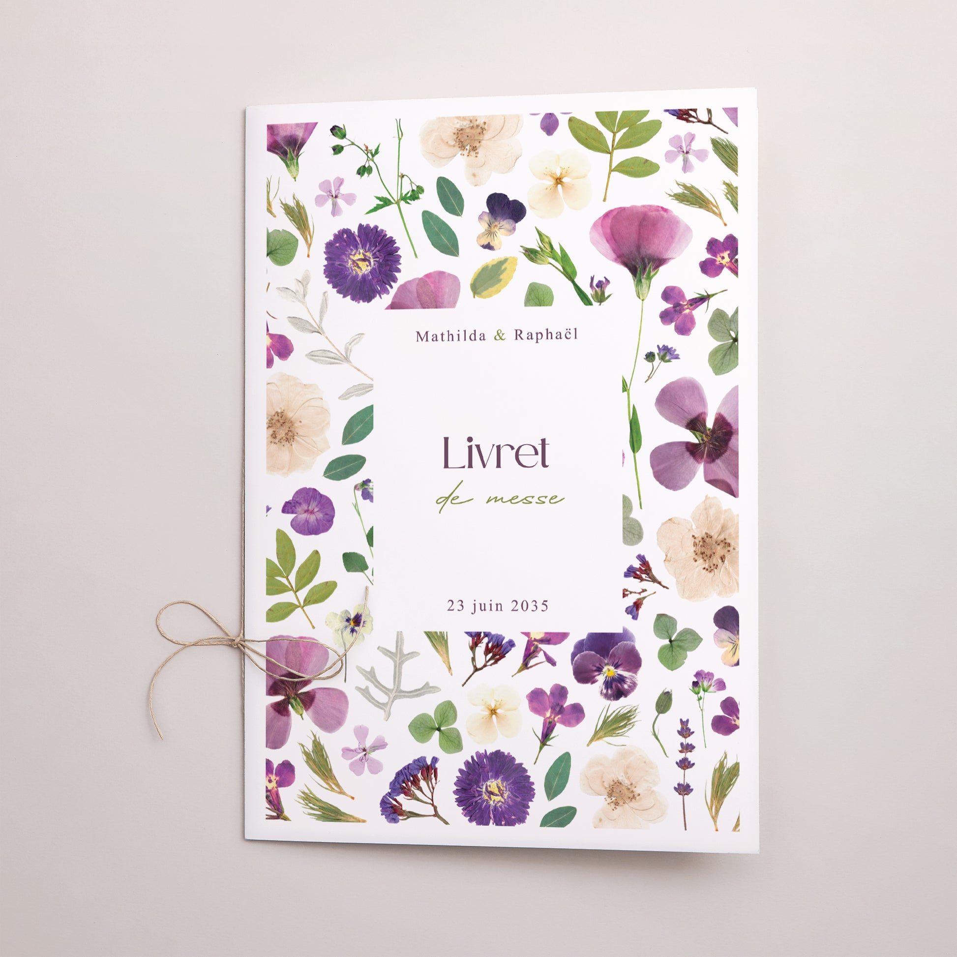 Livret de messe Mariage Double volet Ronde Florale photo N° 1