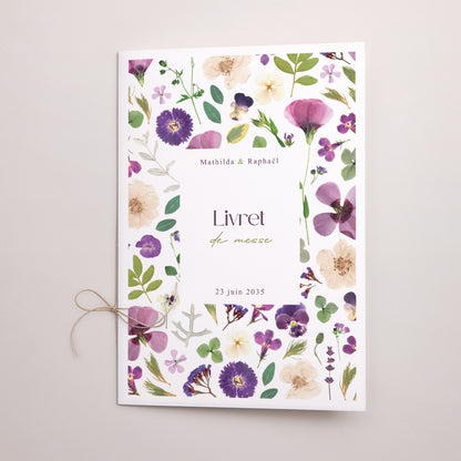 Livret de messe Mariage Double volet Ronde Florale photo N° 1
