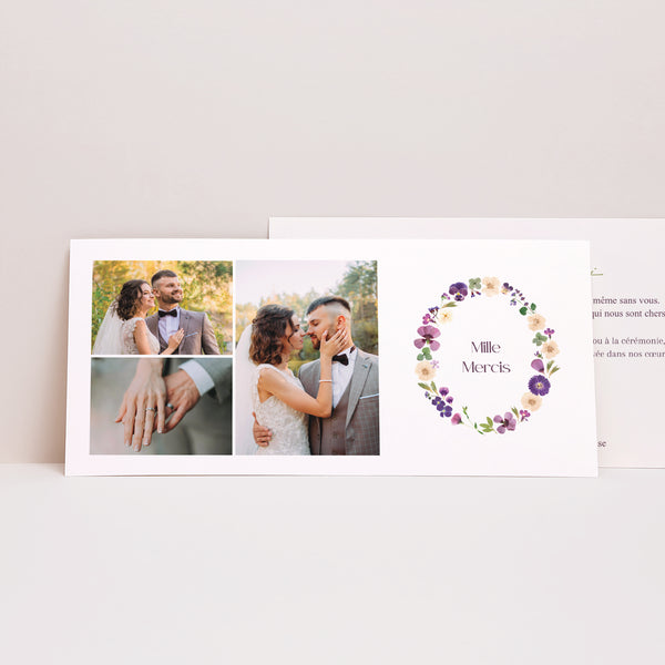 Remerciements Mariage Panoramique paysage Ronde Florale photo