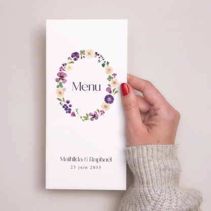 Menu Mariage Panoramique portrait Ronde Florale photo N° 2