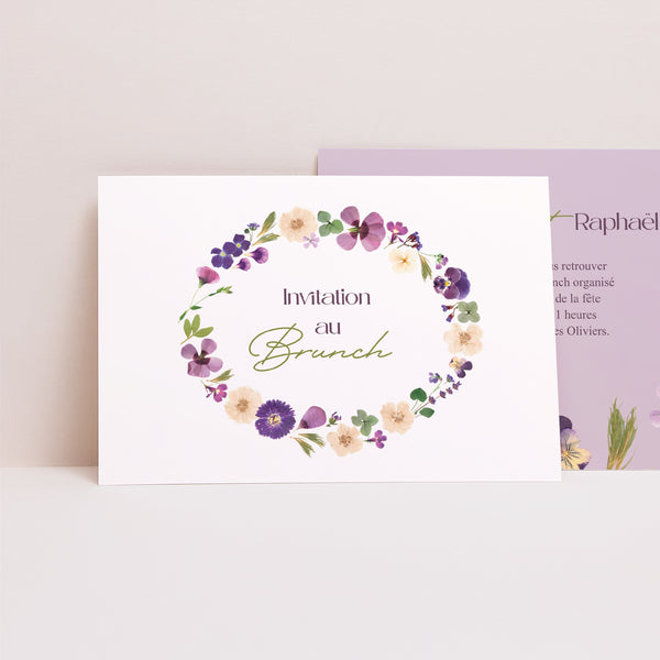 Invitations Mariage Paysage Ronde Florale photo