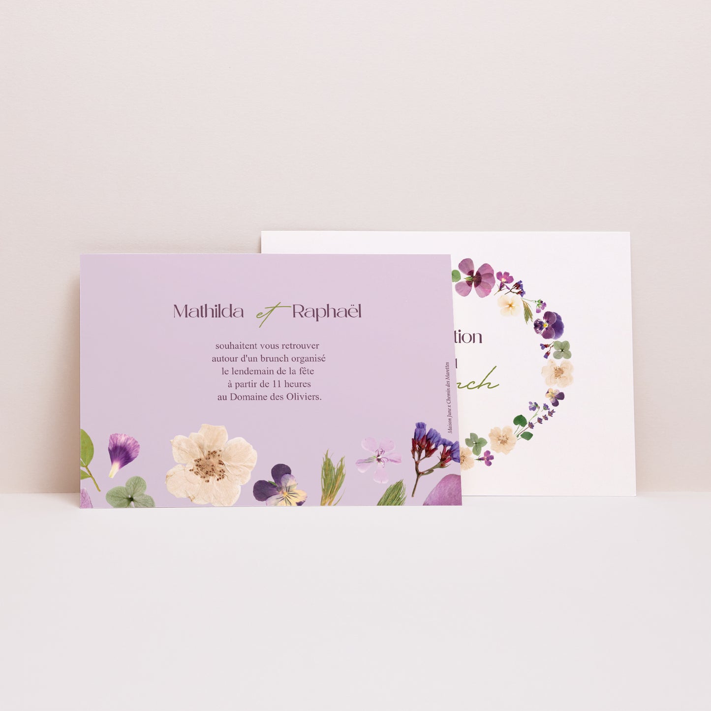 Invitations Mariage Paysage Ronde Florale photo N° 2