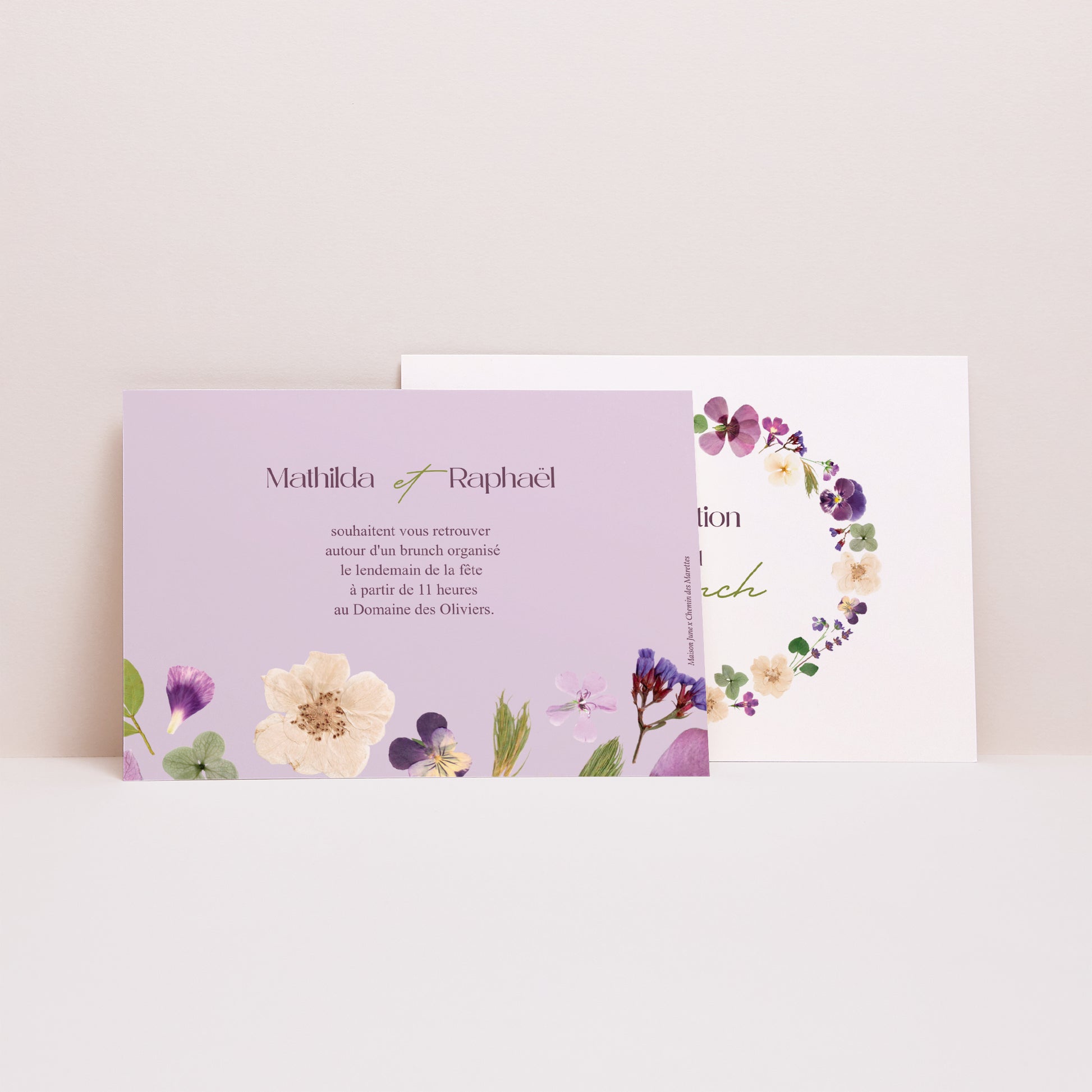 Invitations Mariage Paysage Ronde Florale photo N° 2