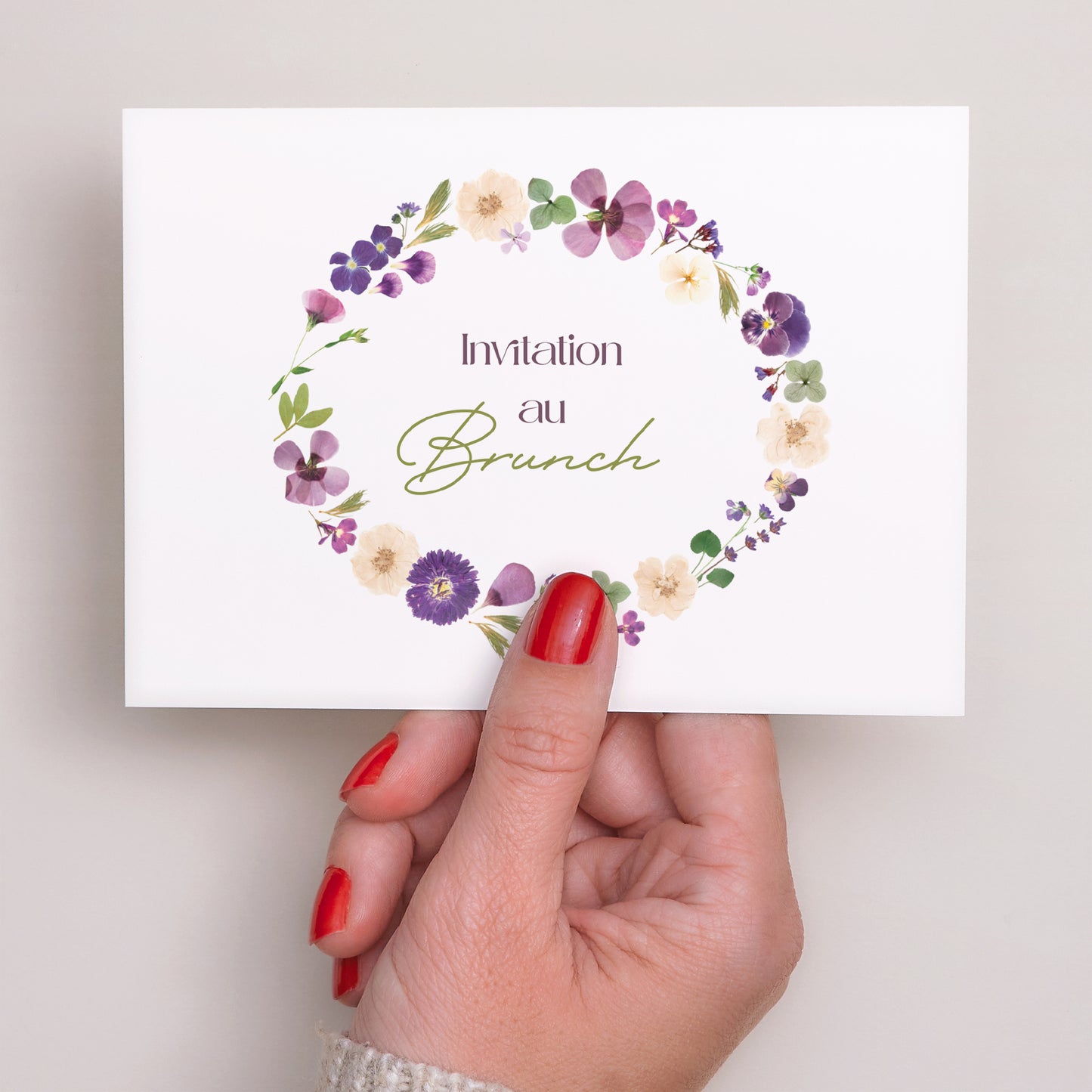 Invitations Mariage Paysage Ronde Florale photo N° 3