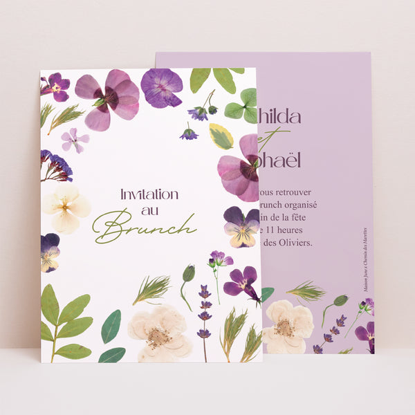 Invitations Mariage Portrait Ronde Florale photo