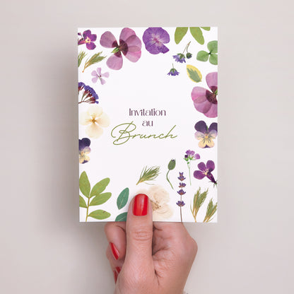 Invitations Mariage Portrait Ronde Florale photo N° 2