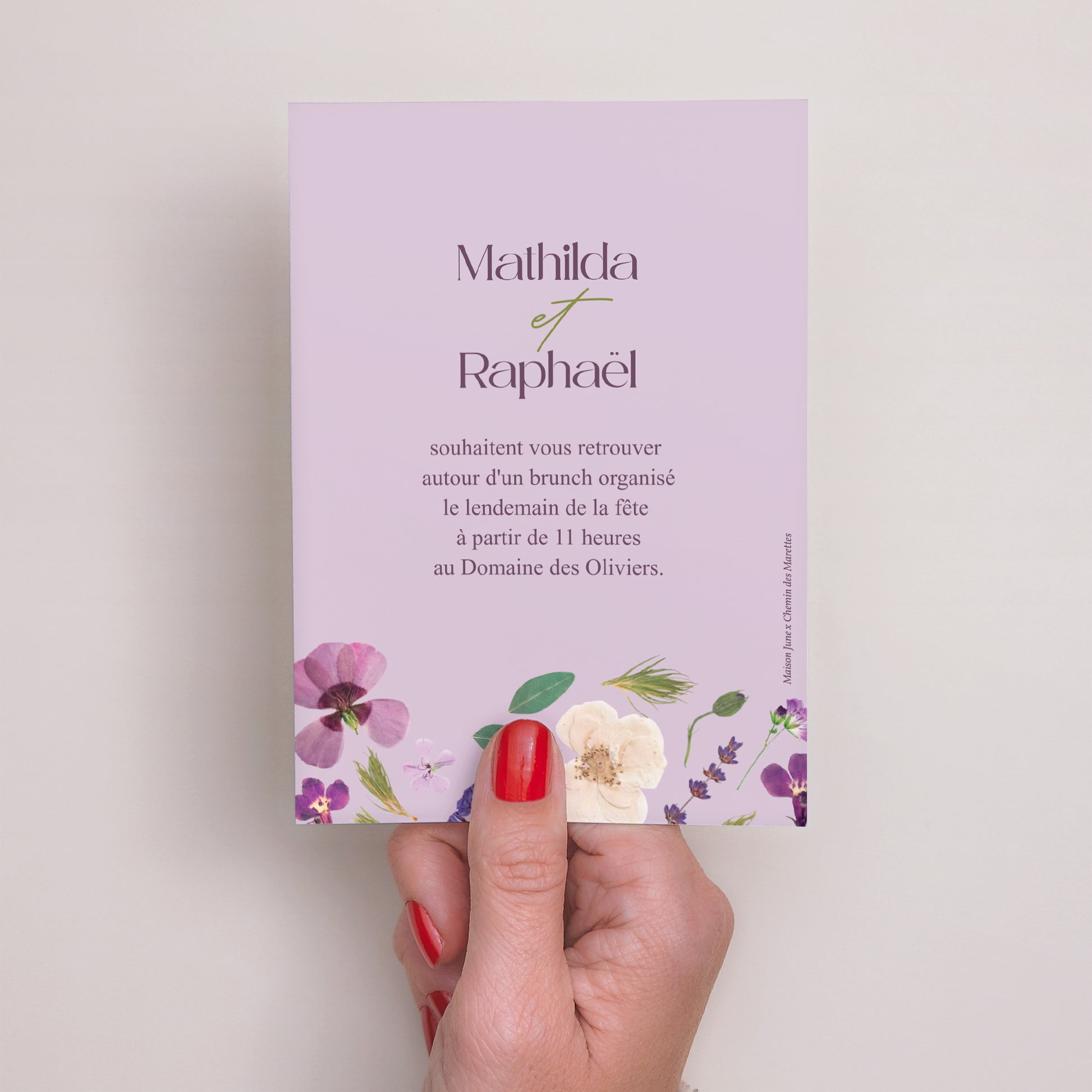 Invitations Mariage Portrait Ronde Florale photo N° 3