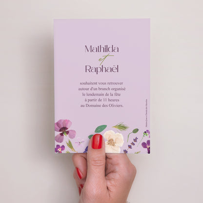 Invitations Mariage Portrait Ronde Florale photo N° 3