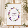 Panneau bienvenue Mariage Portrait 60 x 90 cm Ronde Florale photo N° 1