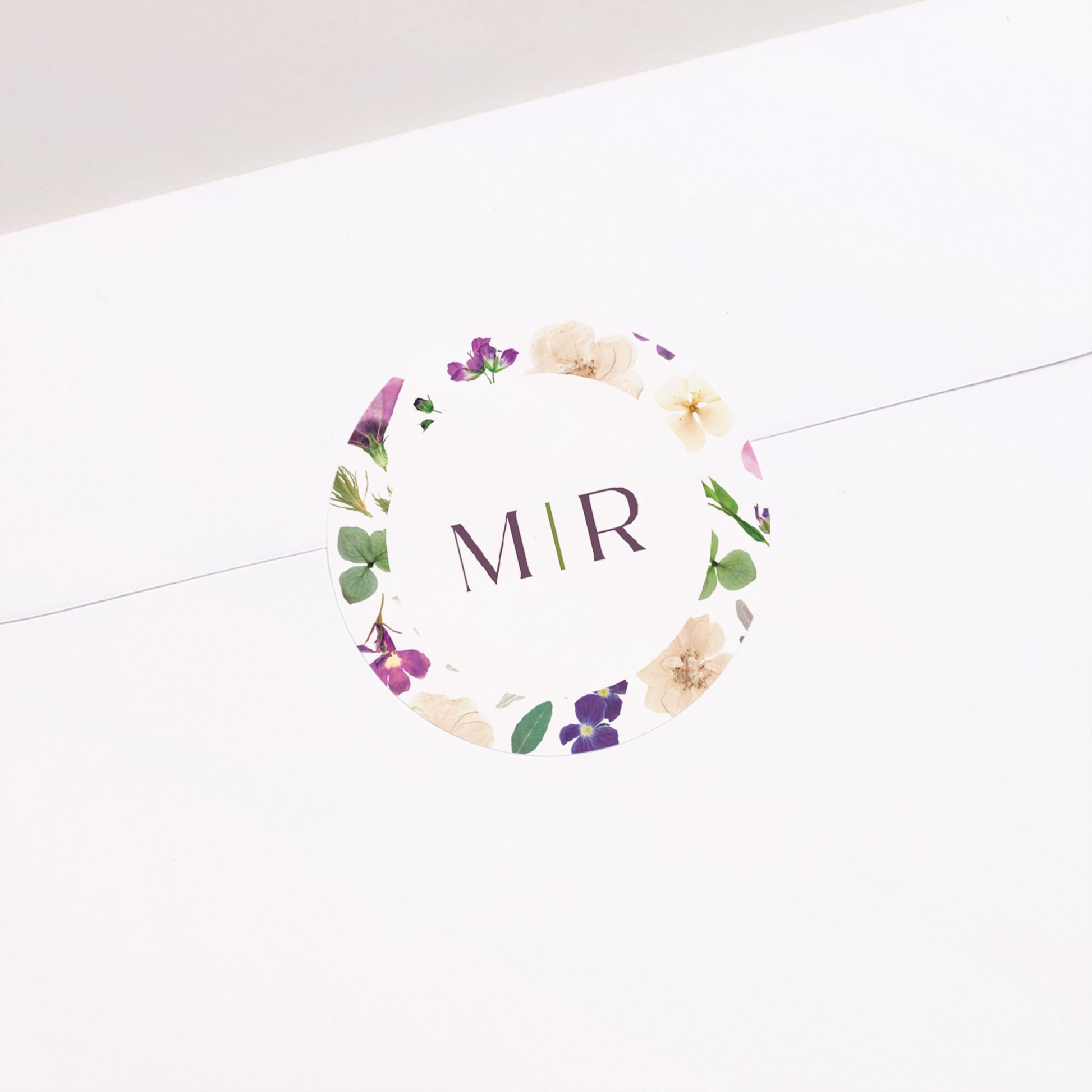 Sticker Mariage Rond Ronde Florale photo N° 1