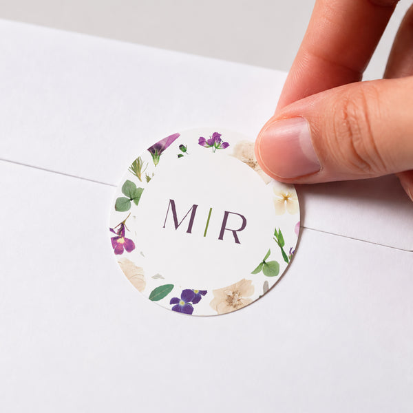 Sticker Mariage Rond Ronde Florale photo