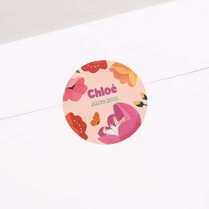 Sticker Naissance Rond Floraison Nouvelle photo N° 1