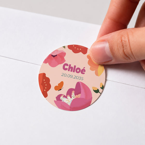 Sticker Naissance Rond Floraison Nouvelle photo