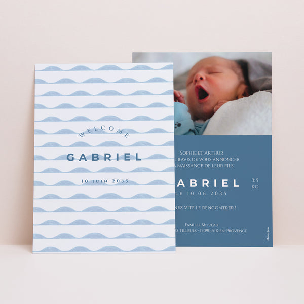 Faire-part Naissance Portrait Berceuse Marine photo