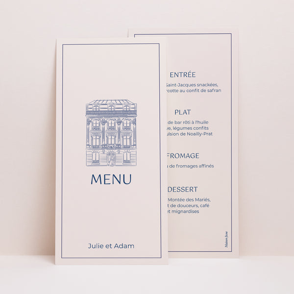 Menu Mariage Panoramique portrait Faubourg Saint-Honoré photo