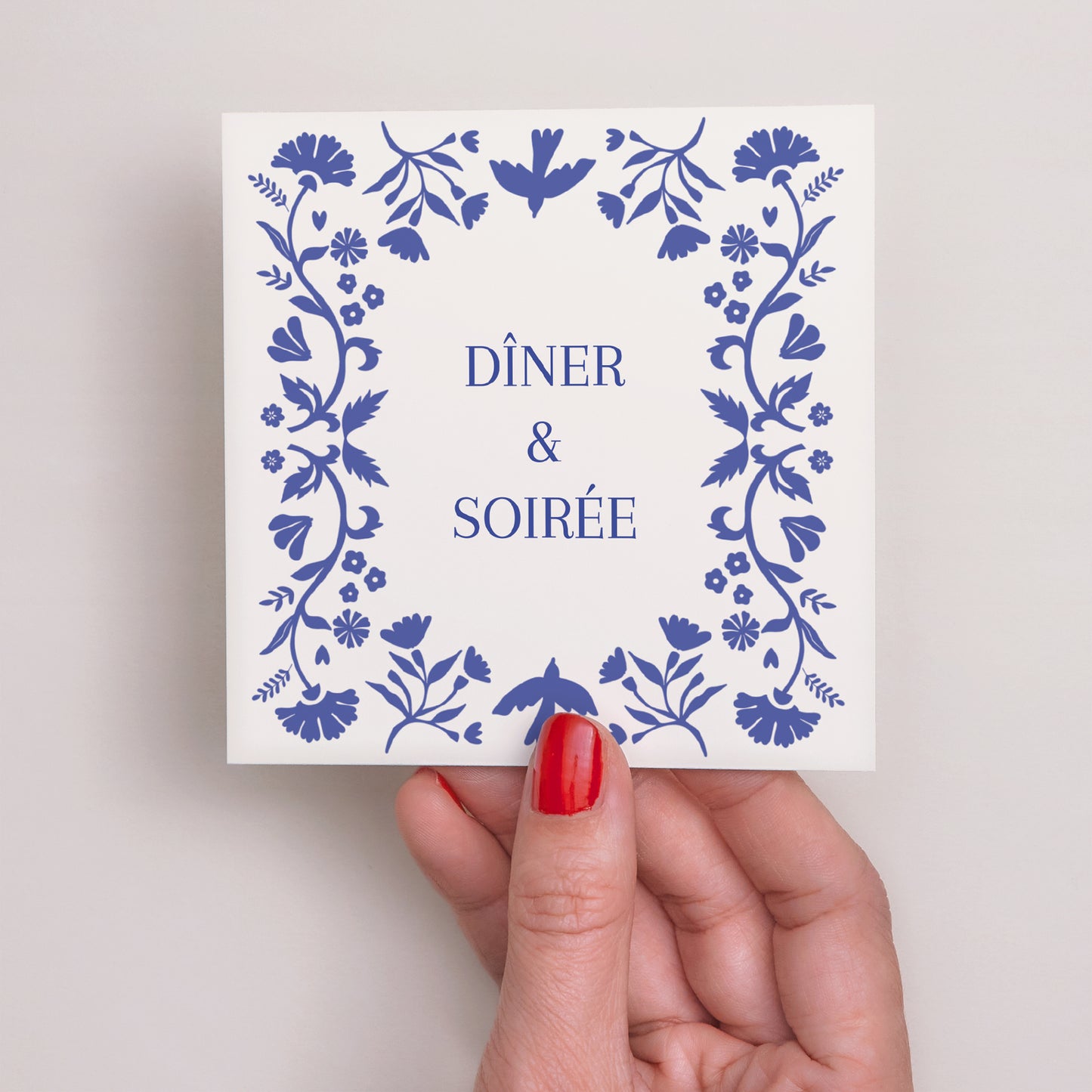 Invitations Mariage Carré Bleu de Cœur photo N° 2