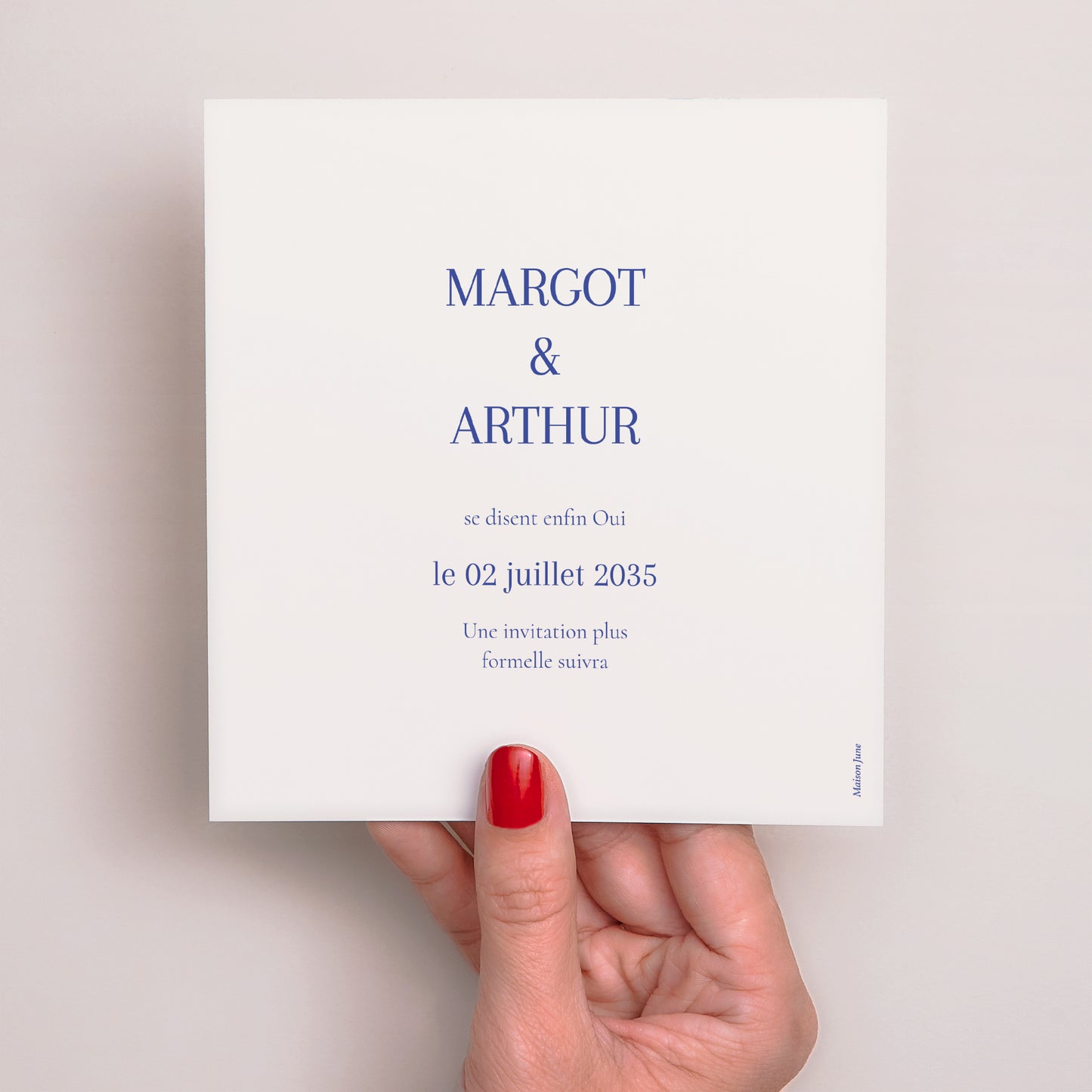 Save the date Mariage Carré Bleu de Cœur photo N° 3