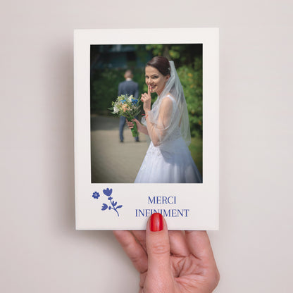 Remerciements Mariage Portrait Bleu de Cœur photo N° 2