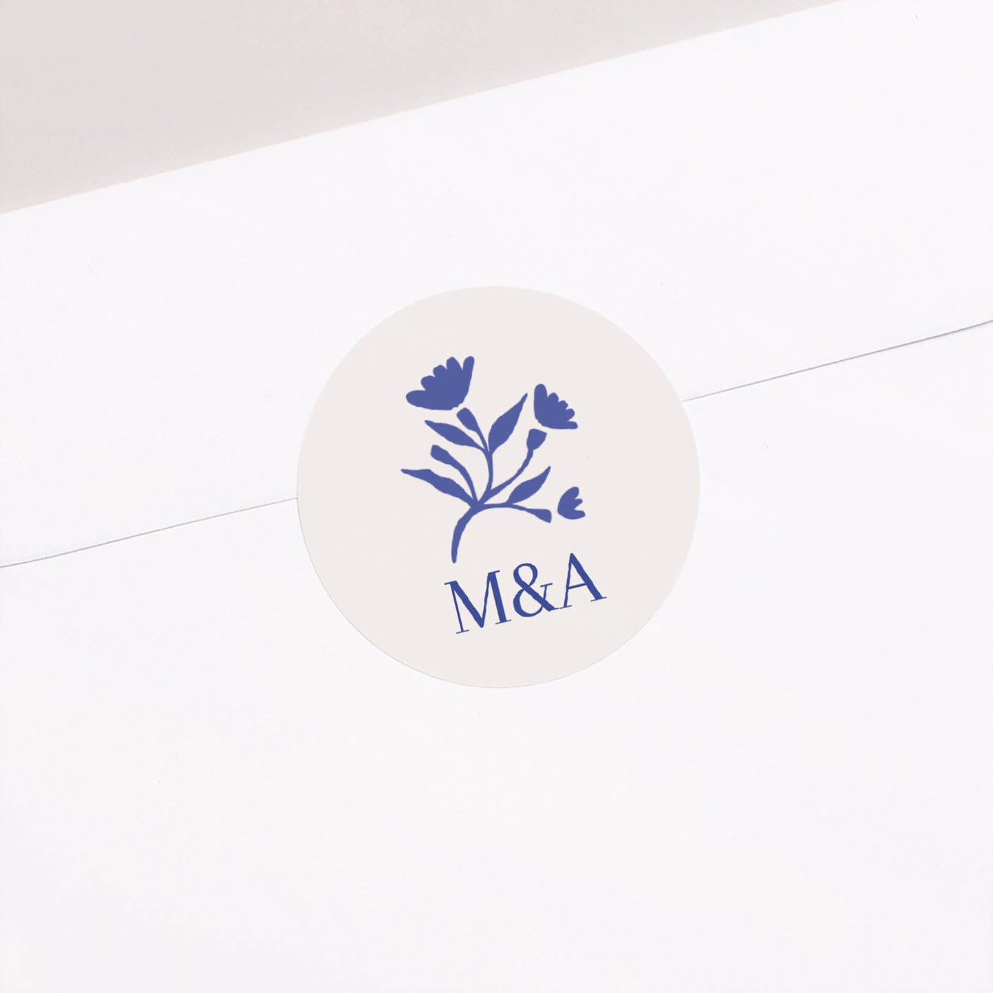 Sticker Mariage Rond Bleu de Cœur photo N° 1