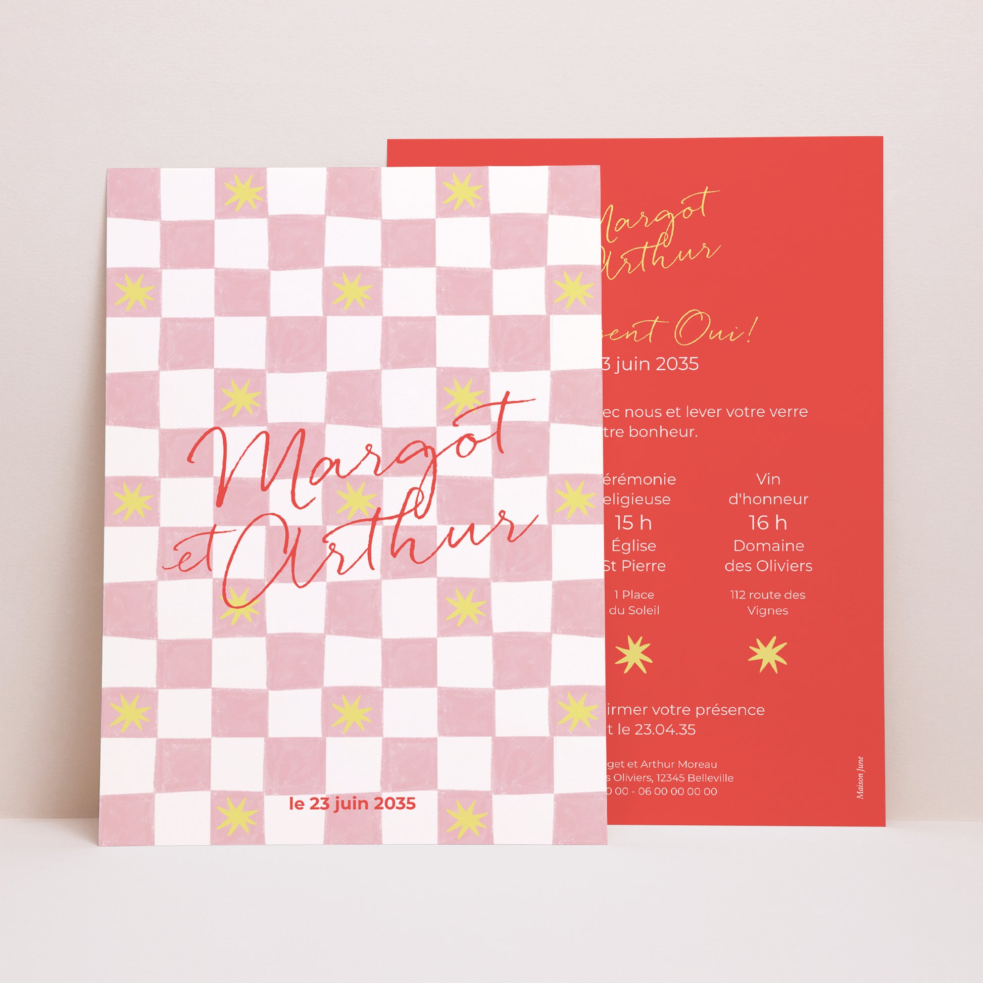 Faire-part Mariage Grand format rectangle Un Brin de Fantaisie photo N° 1