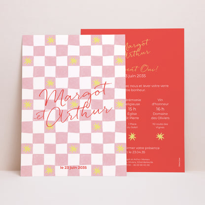 Faire-part Mariage Grand format rectangle Un Brin de Fantaisie photo N° 1
