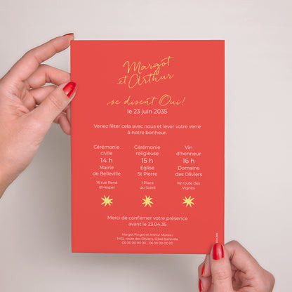 Faire-part Mariage Grand format rectangle Un Brin de Fantaisie photo N° 3