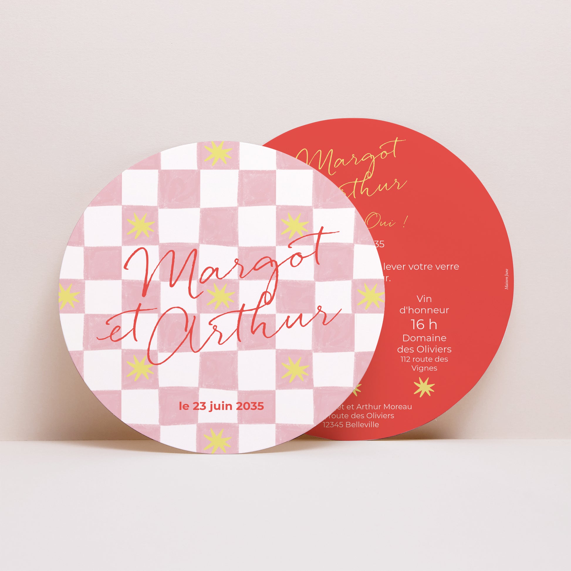 Faire-part Mariage Rond Un Brin de Fantaisie photo N° 1
