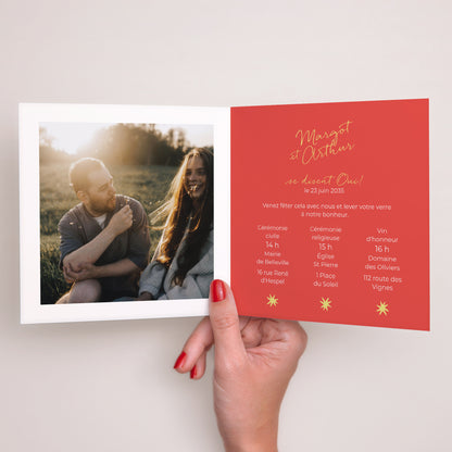 Faire-part Mariage Carré double volet Un Brin de Fantaisie photo N° 2