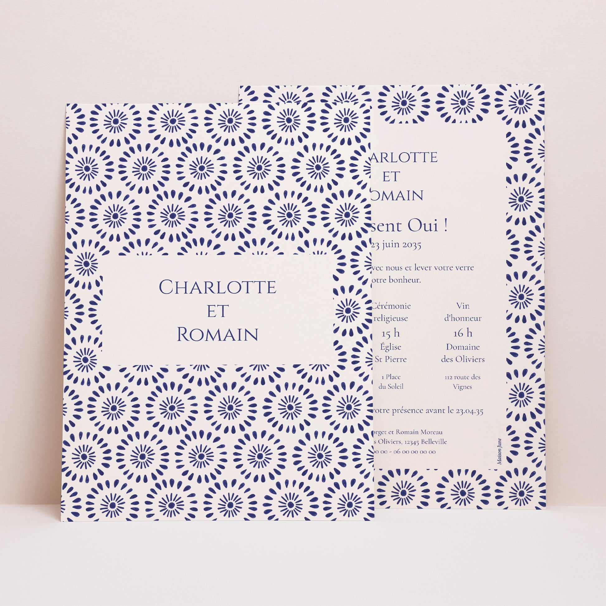 Faire-part Mariage Grand format rectangle Promesse d’Azur photo N° 1