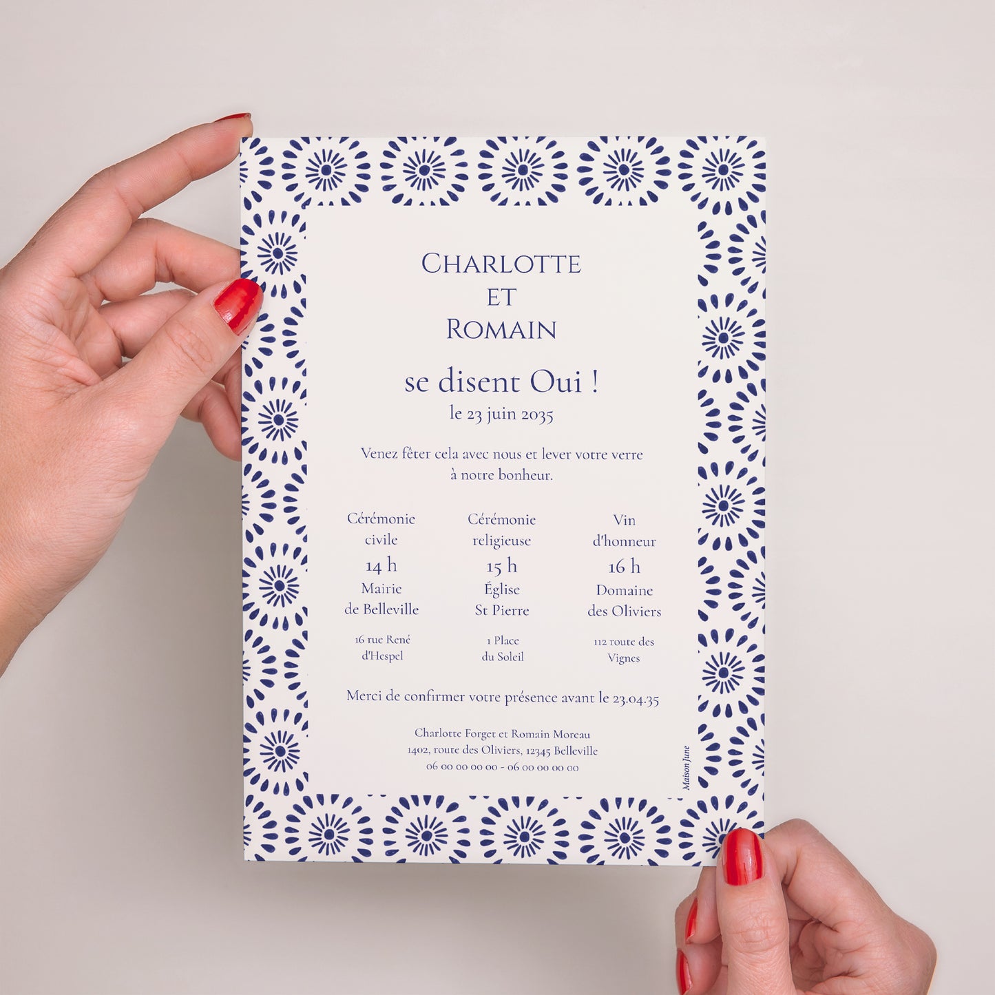 Faire-part Mariage Grand format rectangle Promesse d’Azur photo N° 3