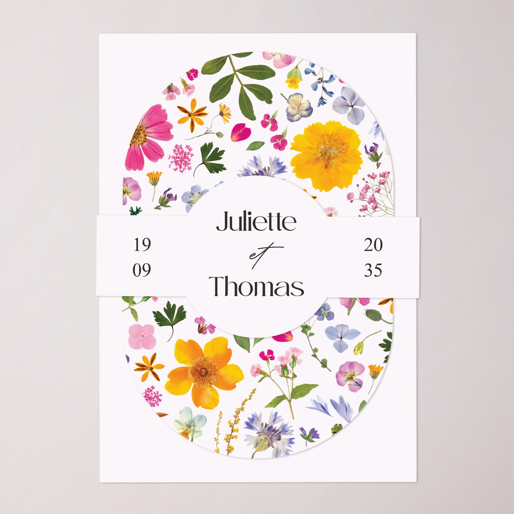 Faire-part Mariage bandeau, 2 cartes Symphonie Champêtre photo N° 1