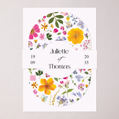 Faire-part Mariage bandeau, 2 cartes Symphonie Champêtre photo N° 1