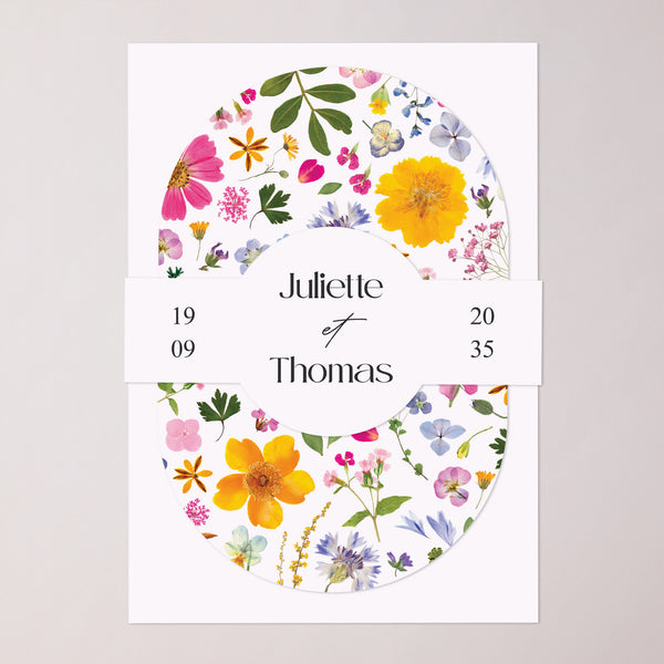 Faire-part Mariage bandeau, 2 cartes Symphonie Champêtre photo